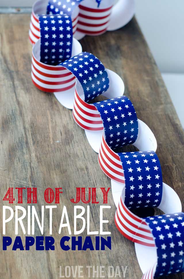 Fourth Of July Craft:: Patriotic Paper Chain, a Free Download by Love The Day